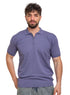 Indigo Design 01024Knit Polo Neck Zipper-T-Shirt